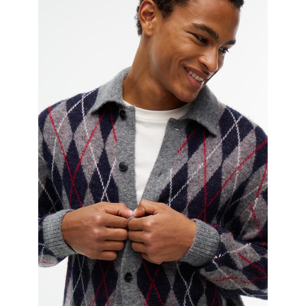 Tommy Hilfiger Alpaca Blend Argyle Cardigan